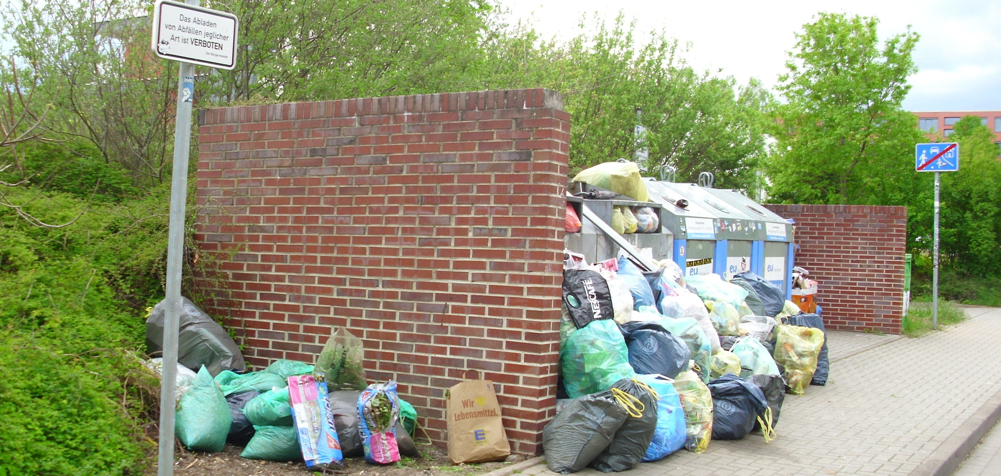 Illegale Müllabladestelle in der Südstadt Leinefelde.