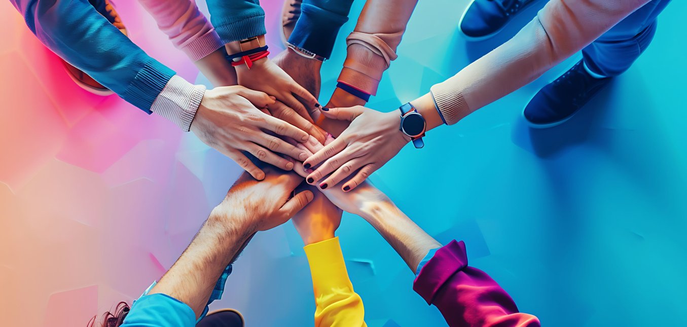 ue wall, with one person's blu