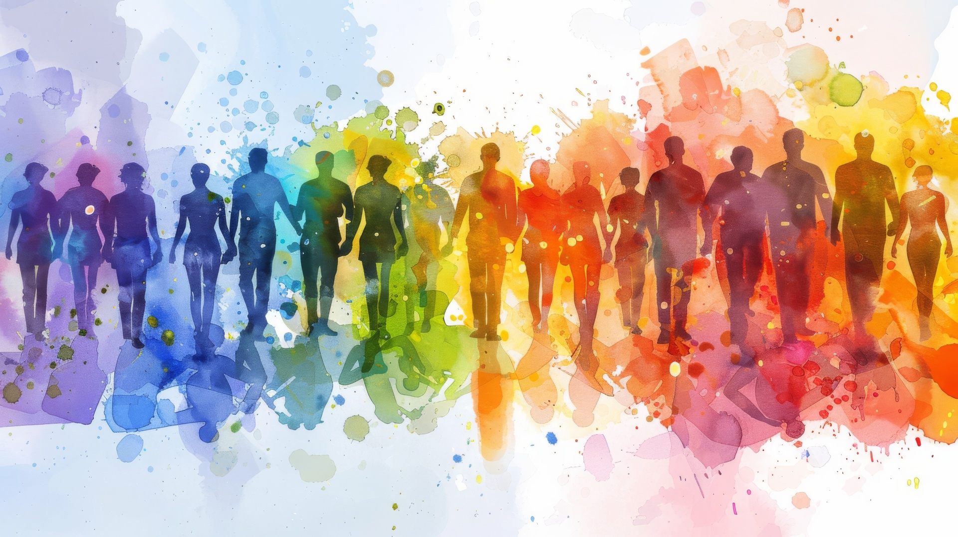 Group of People Standing in Front of Colorful Background